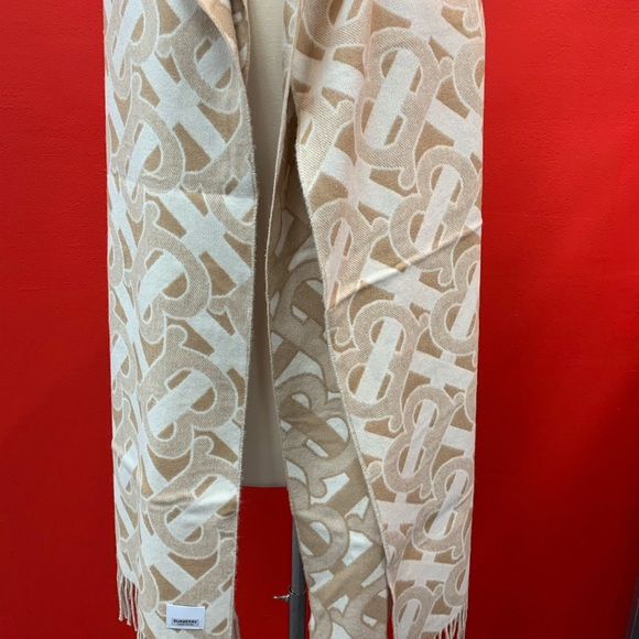 Burberry Monogram Jacquard Cashmere Stole - Picture 2 of 4